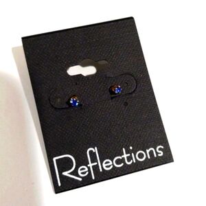 Swarovski Crystal Element - Gold Overlay Blue Stone "Tiny" Stud Earrings